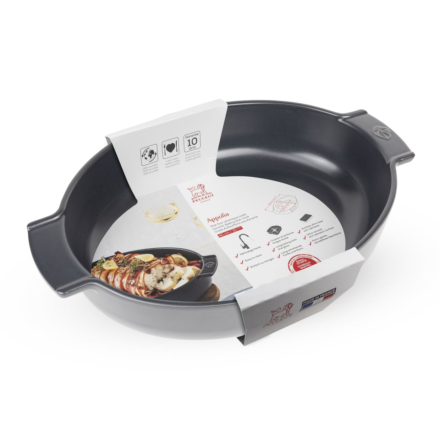 Plat à four ovale ardoise 40 cm